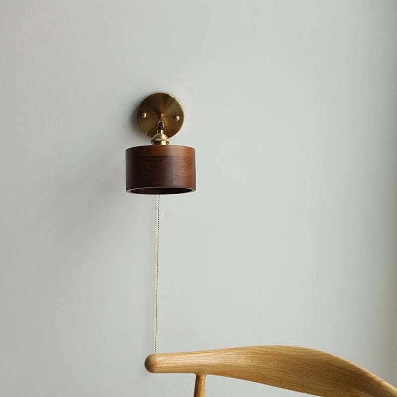 Scandinavian Cone Dome Copper Wood Sconce