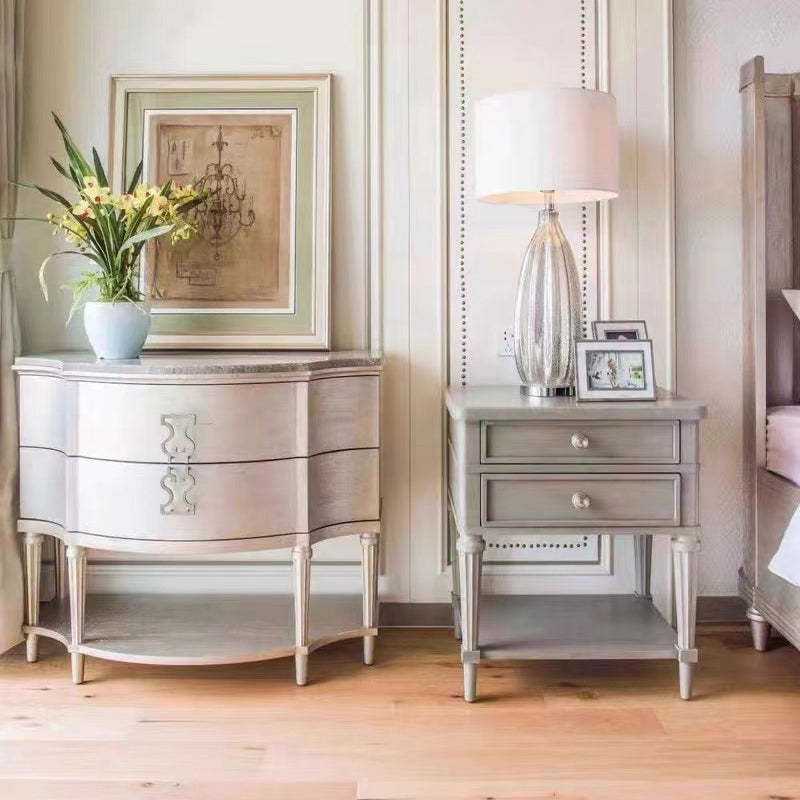 Modern Luxury Wood 3-Drawer Nightstand