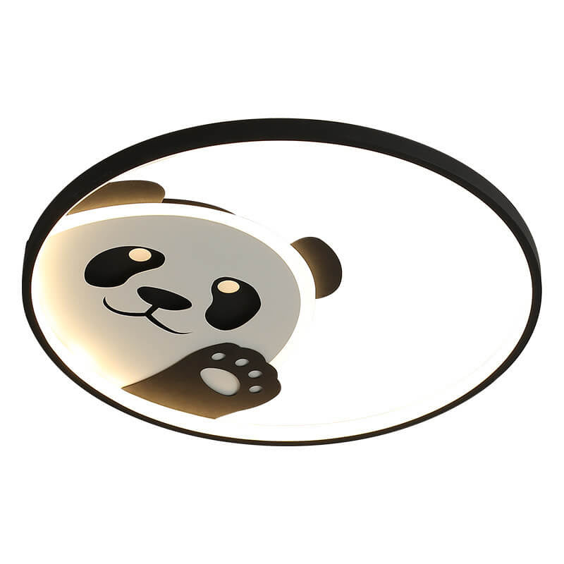 Cartoon Panda Round LED Flush Mount Light