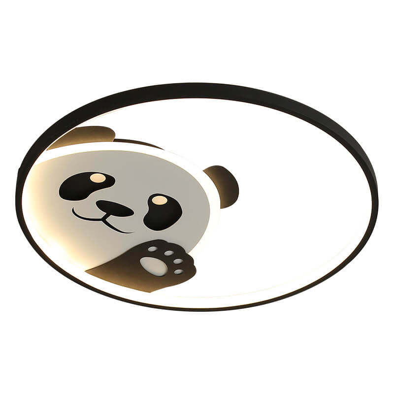 Cartoon Panda Round LED Flush Mount Light
