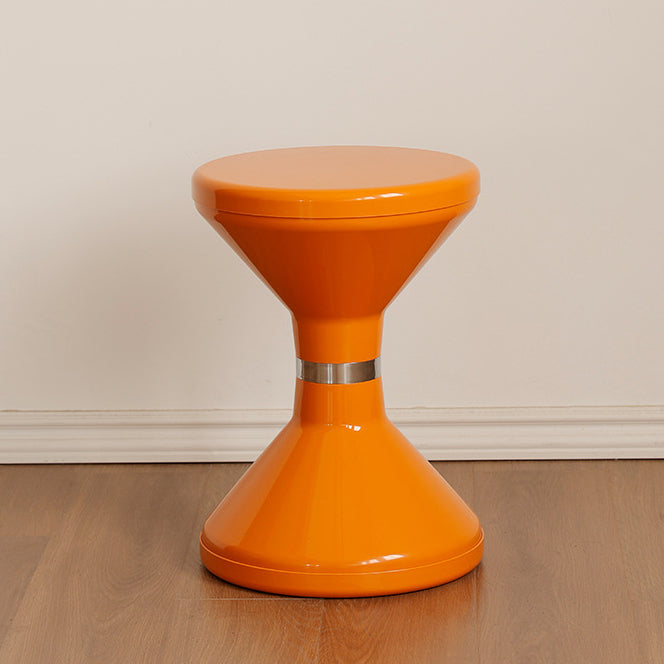 Contemporary Round Plastic Vanity Stool — Green
