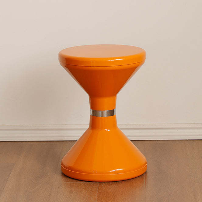 Contemporary Round Plastic Vanity Stool — Green