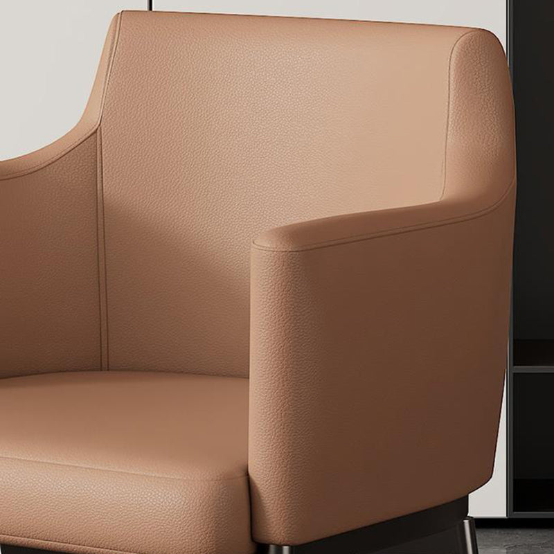 Minimalist Upholstered Leather Metal Dining Chair