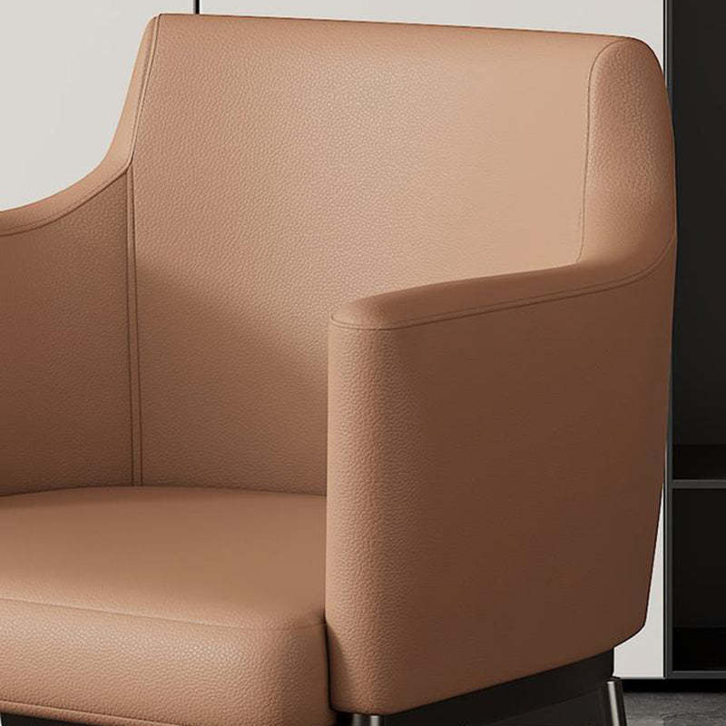 Minimalist Upholstered Leather Metal Dining Chair