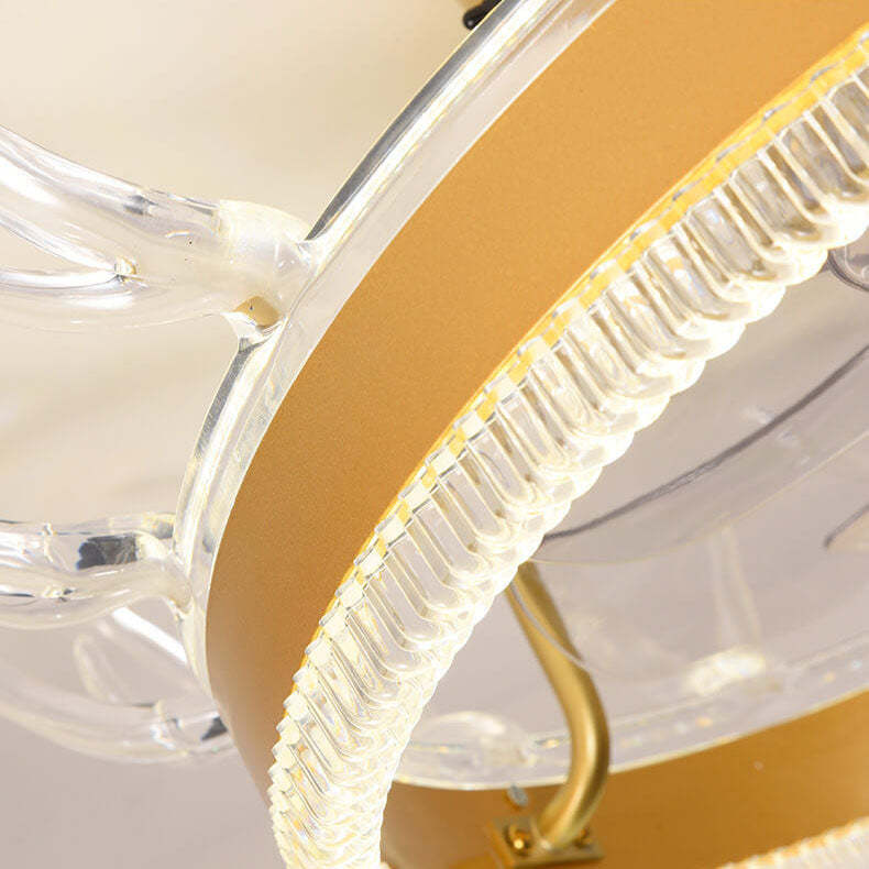 Modern Golden Antler Mount Ceiling Fan Light