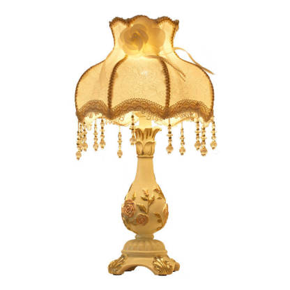 European Retro Carved Resin Fabric Alloy Lamp — B / Dimmer Switch / 220V-240V For UK/AU