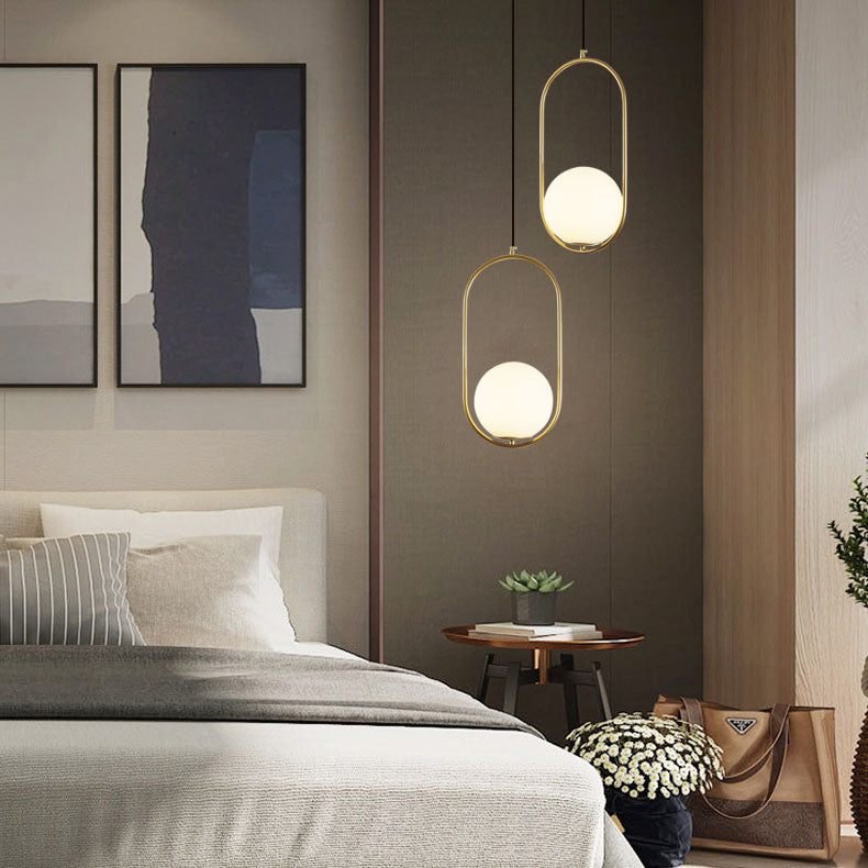 Modern Minimalist Oval Glass Orb Pendant