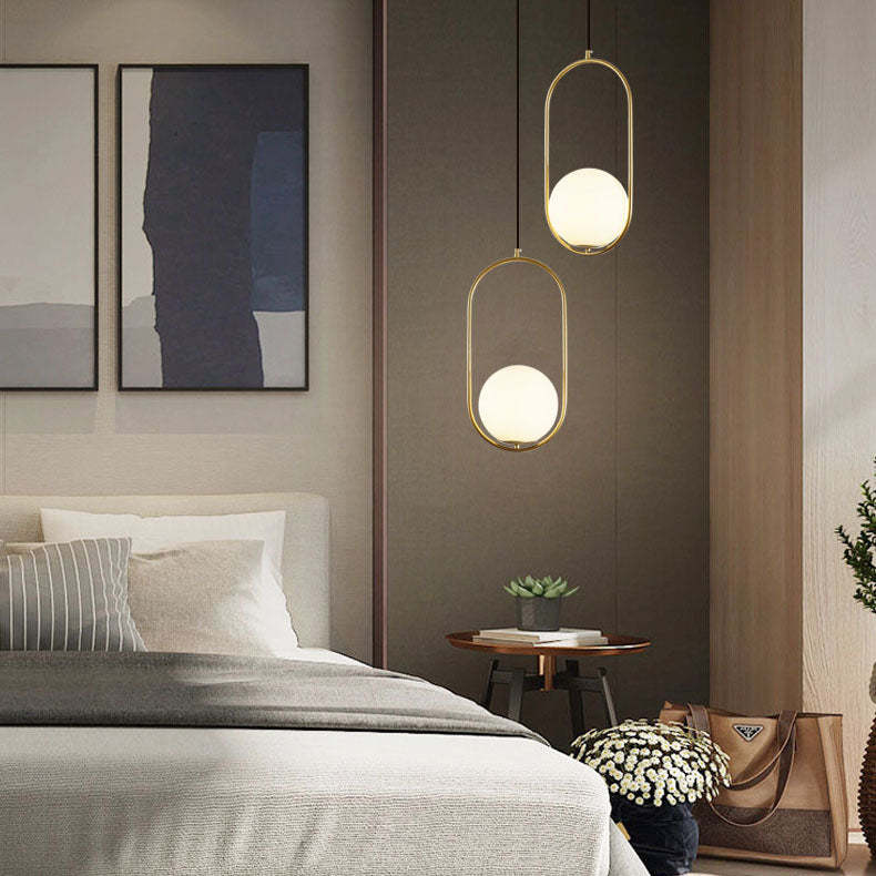 Modern Minimalist Oval Glass Orb Pendant