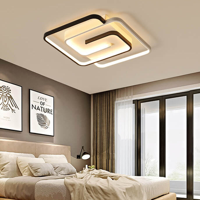 Modern Square Ring Aluminum LED Ceiling Light