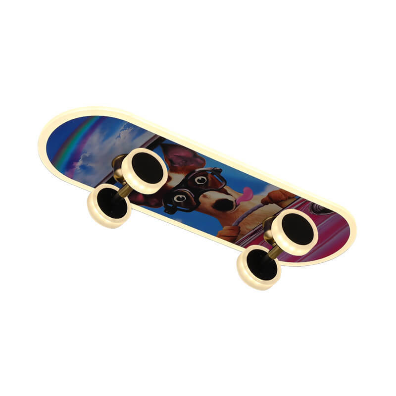 Cartoon Skateboard Acrylic LED Kids Flush Mount Light
