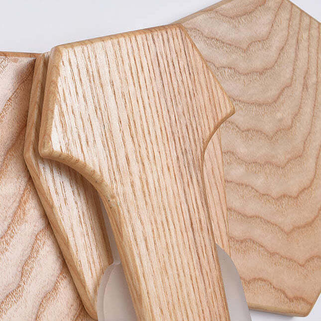 Nordic Solid Wood Elephant LED Sconce