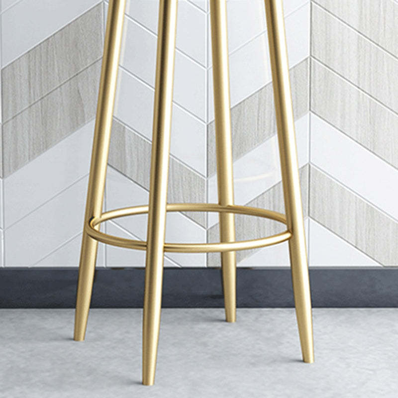 Minimalist Iron Fabric Round Bar Stool