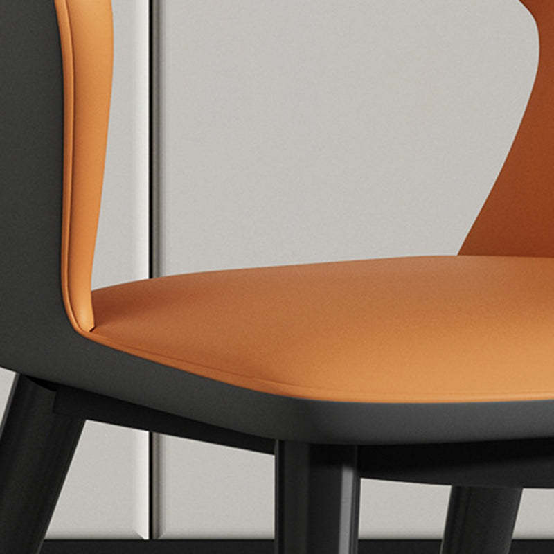 Scandinavian Leather Fabric Wing Dining Chair — Fabric - Khaki