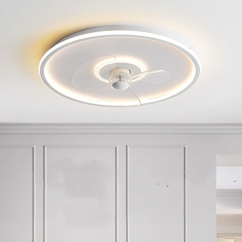 Modern Acrylic Round Minimalist LED Flush Mount Fan Light