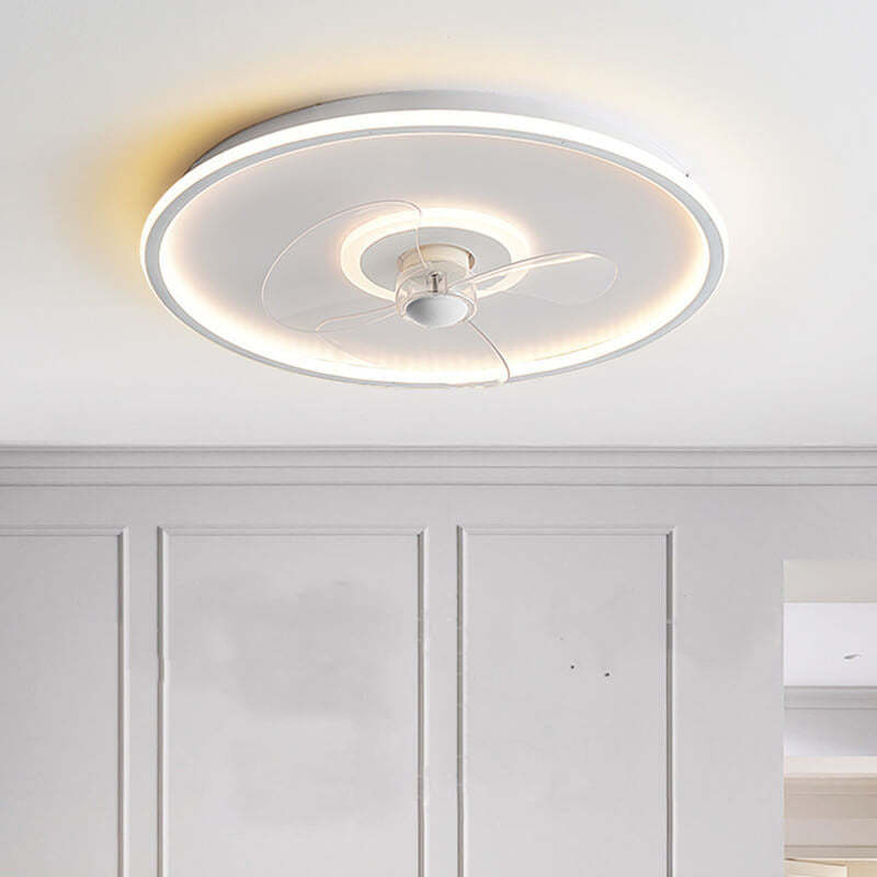 Modern Acrylic Round Minimalist LED Flush Mount Fan Light
