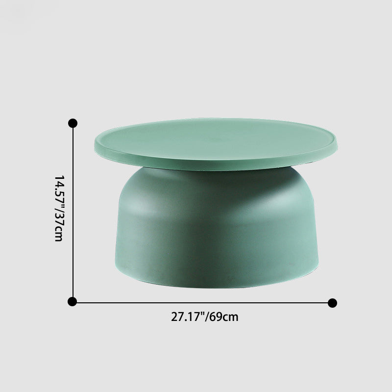 Minimalist Round Plastic Coffee Table — Yellow