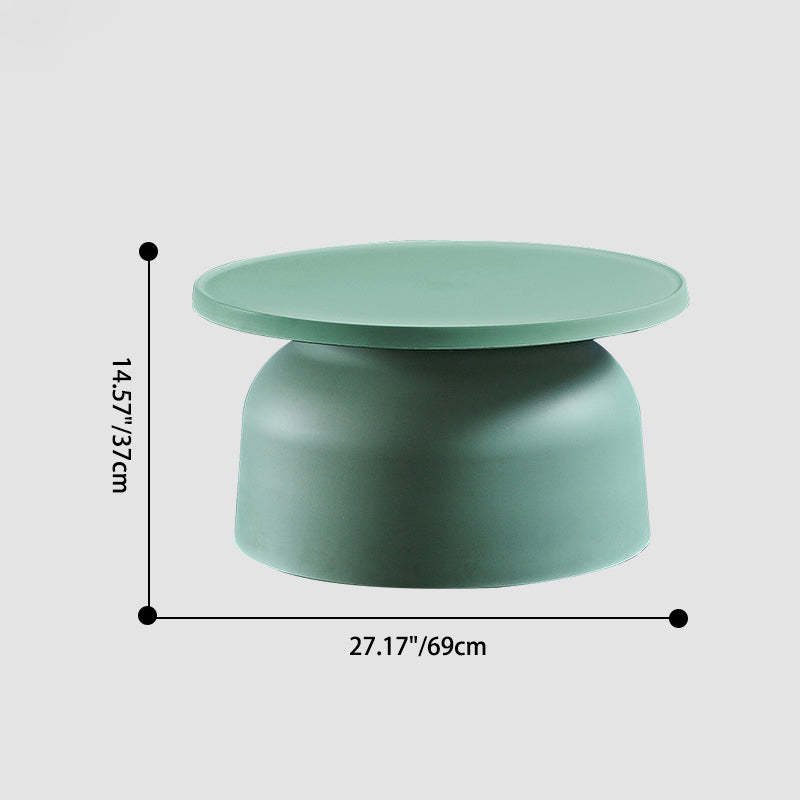 Minimalist Round Plastic Coffee Table — Yellow
