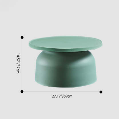 Minimalist Round Plastic Coffee Table — Yellow