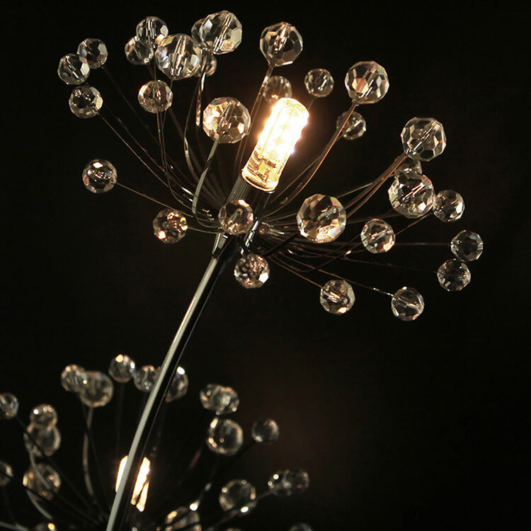 Nordic Dandelion Crystal Bead Iron 3-Light Table Lamp