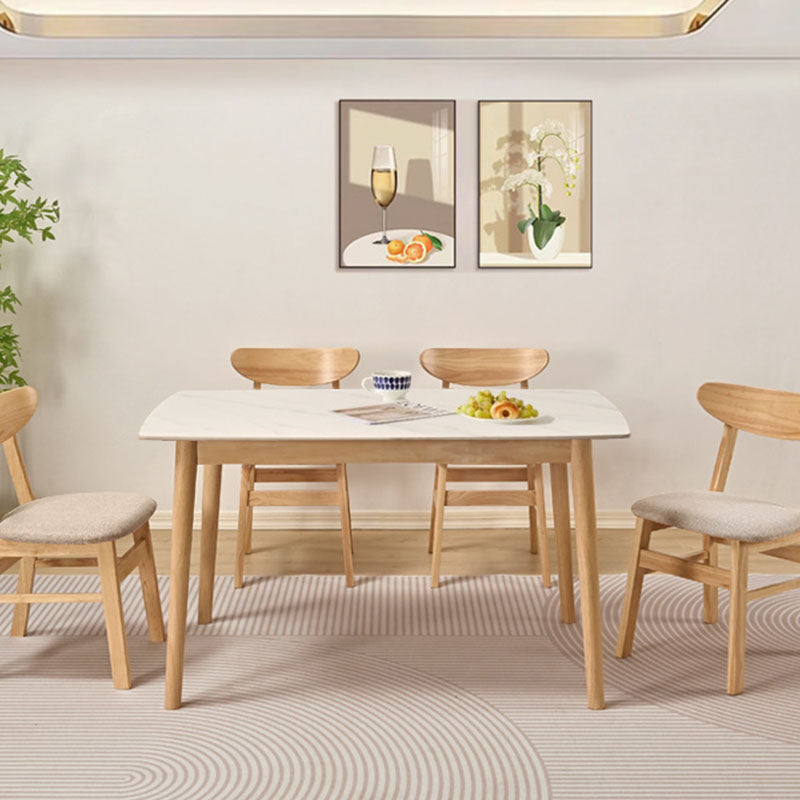 Minimalist Bent Wood Fabric Dining Chair