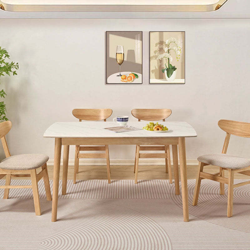 Minimalist Bent Wood Fabric Dining Chair