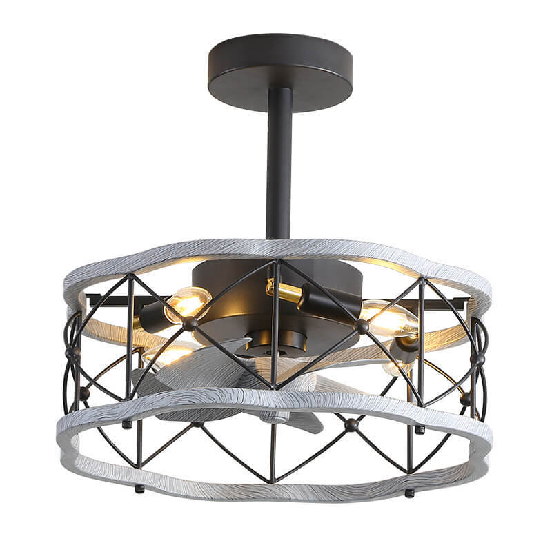 Industrial Minimalist Mount Ceiling Fan Light