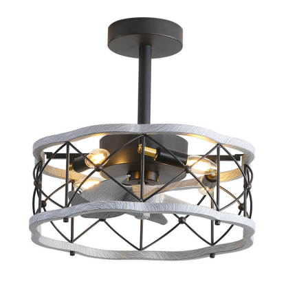 Industrial Minimalist Mount Ceiling Fan Light