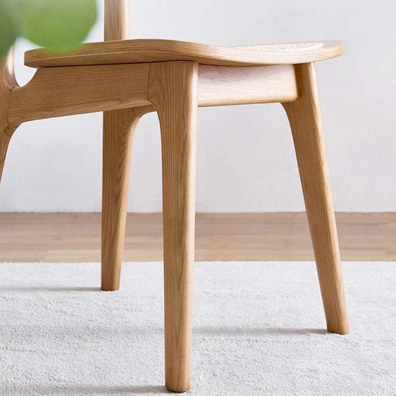 Minimalist Rattan Solid Wood Dining Chair
