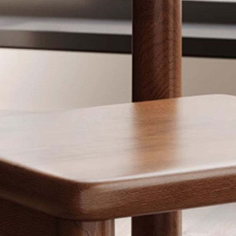 Minimalist Square Leather Solid Wood Chair