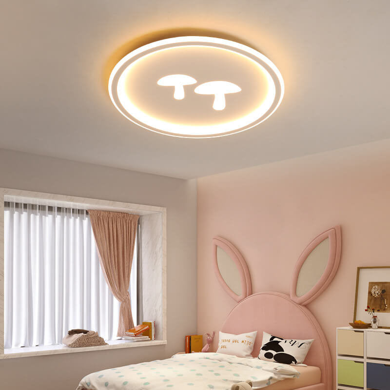 Modern Round Acrylic Mushroom LED Flush Mount Light