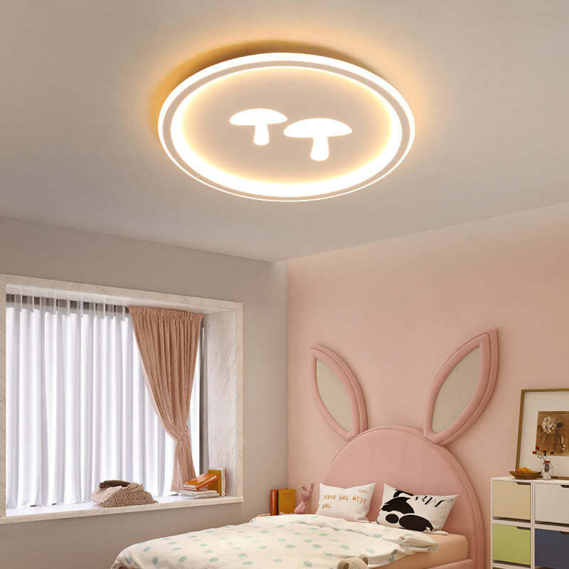 Modern Round Acrylic Mushroom LED Flush Mount Light