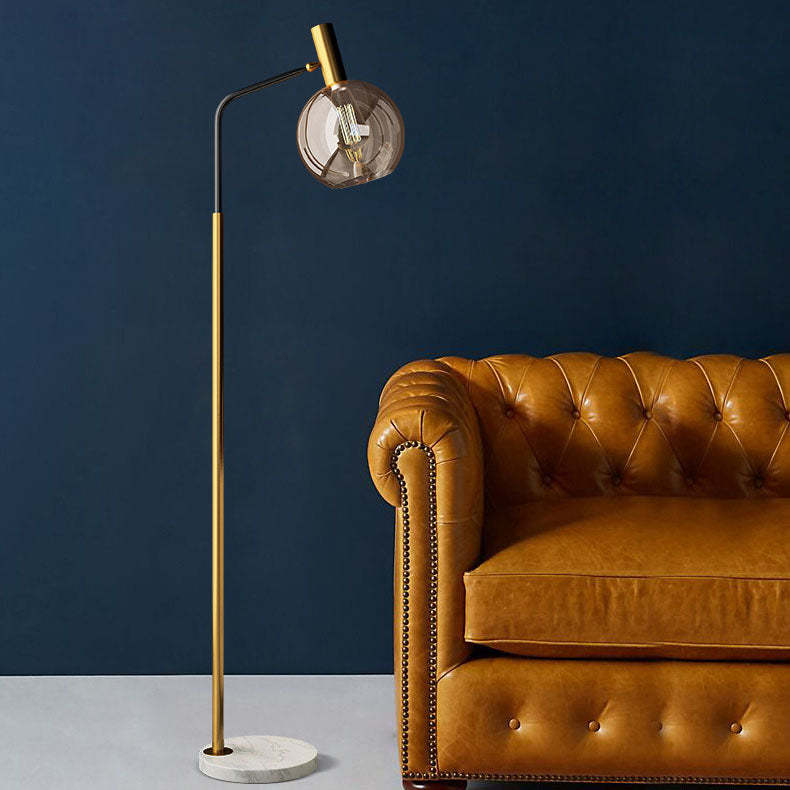 Nordic Glass Dome Marble Base Floor Lamp