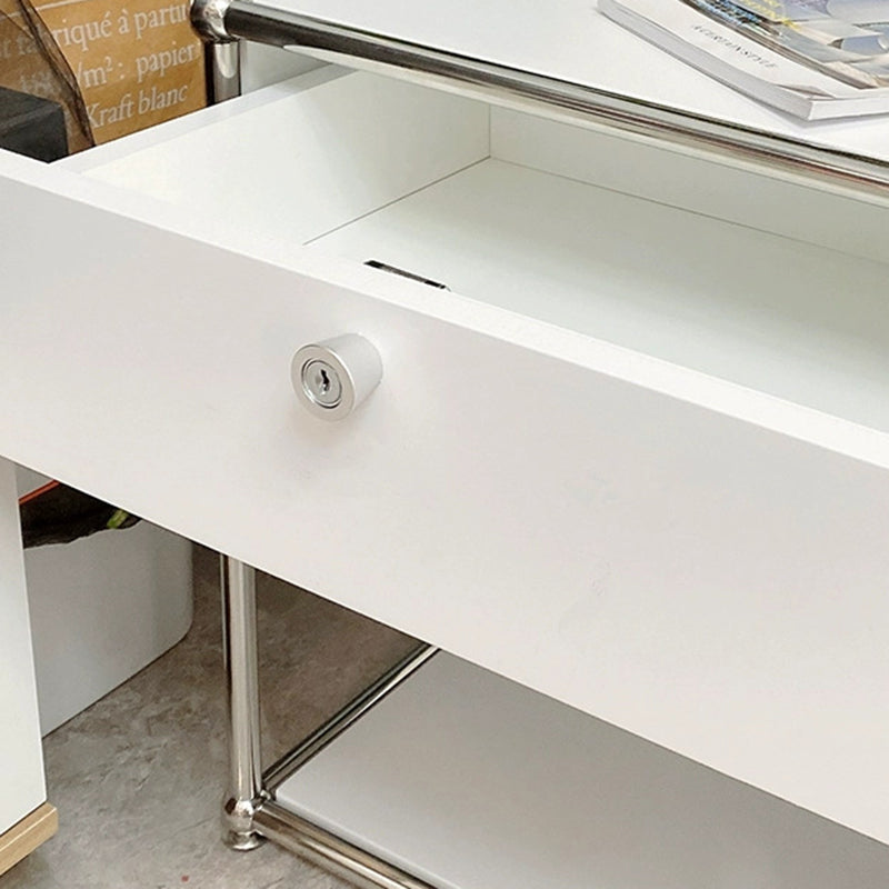 Minimalist Stainless Steel Nightstand 1-Drawer