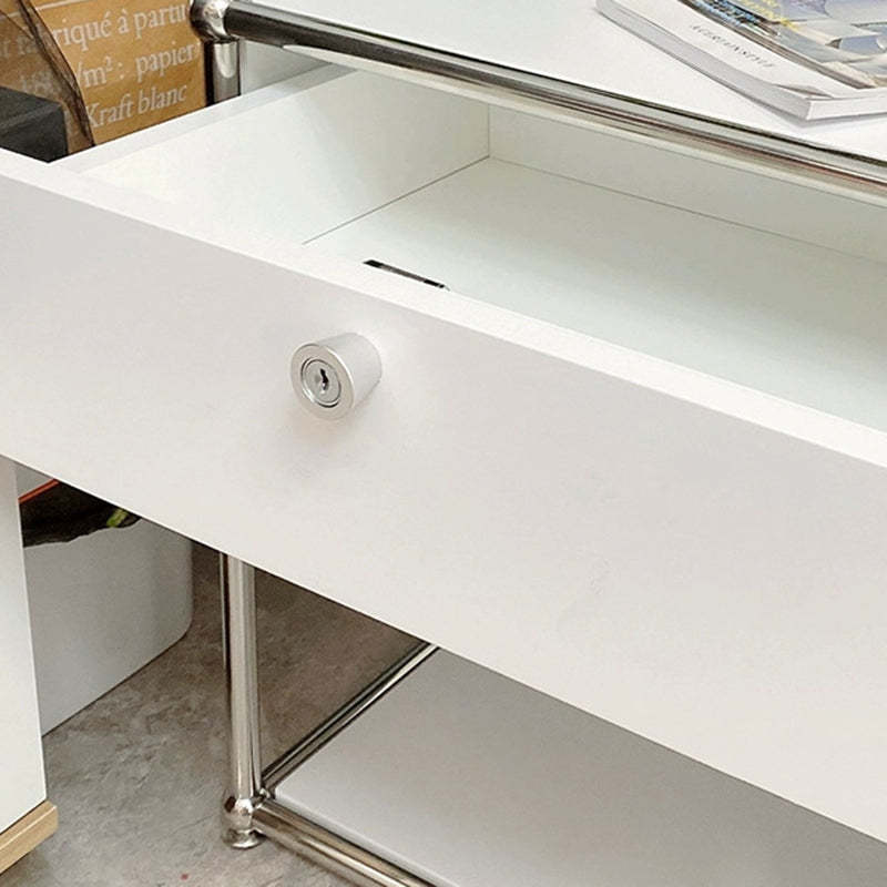 Minimalist Stainless Steel Nightstand 1-Drawer