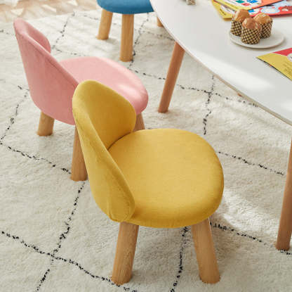 Nordic Fabric Round Entryway Footstool