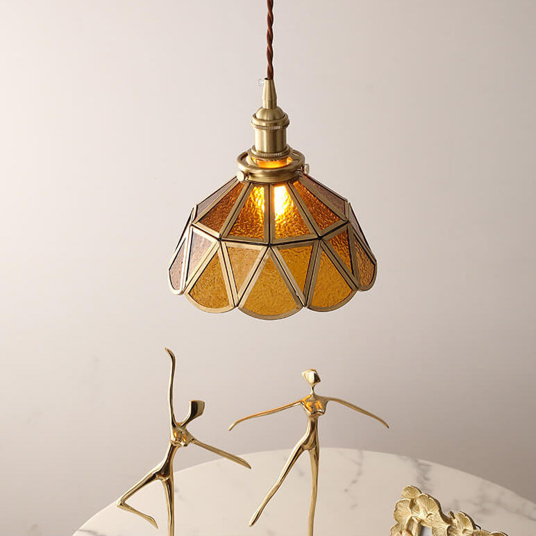 Lighom nordic cone pattern brass pendant lighting