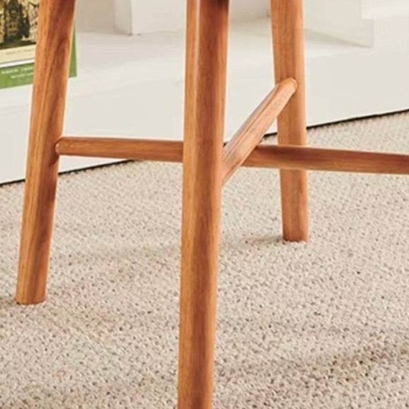 Nordic Rubberwood Rattan Dining Chair — B - Faux Rattan / Walnut Color
