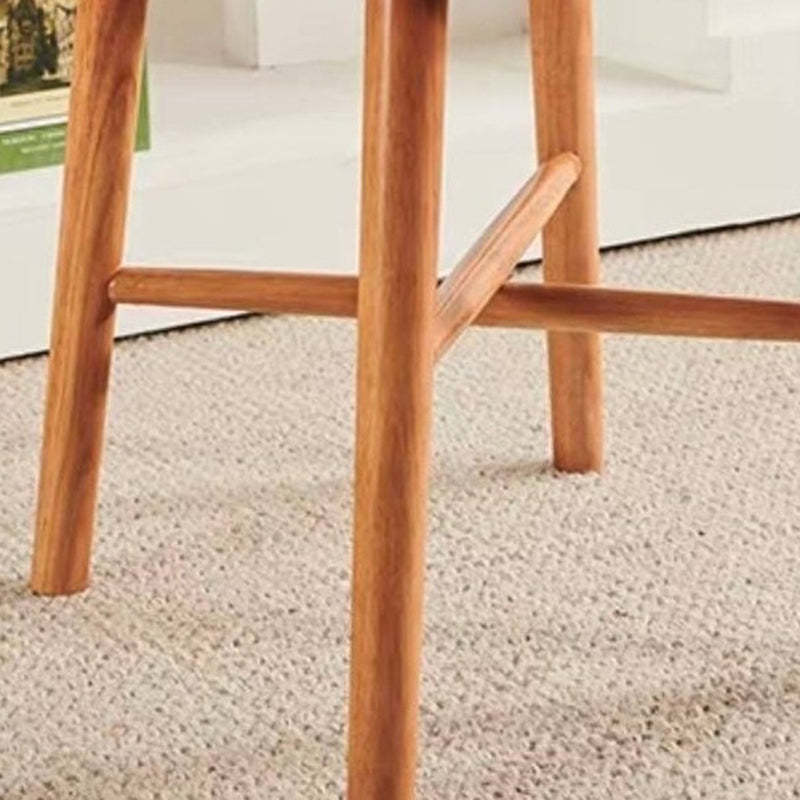 Nordic Rubberwood Rattan Dining Chair — B - Faux Rattan / Walnut Color