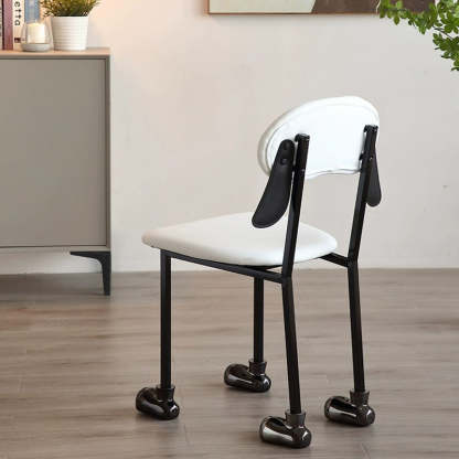 Contemporary Puppy Velvet Stainless Steel Open-Back Chair