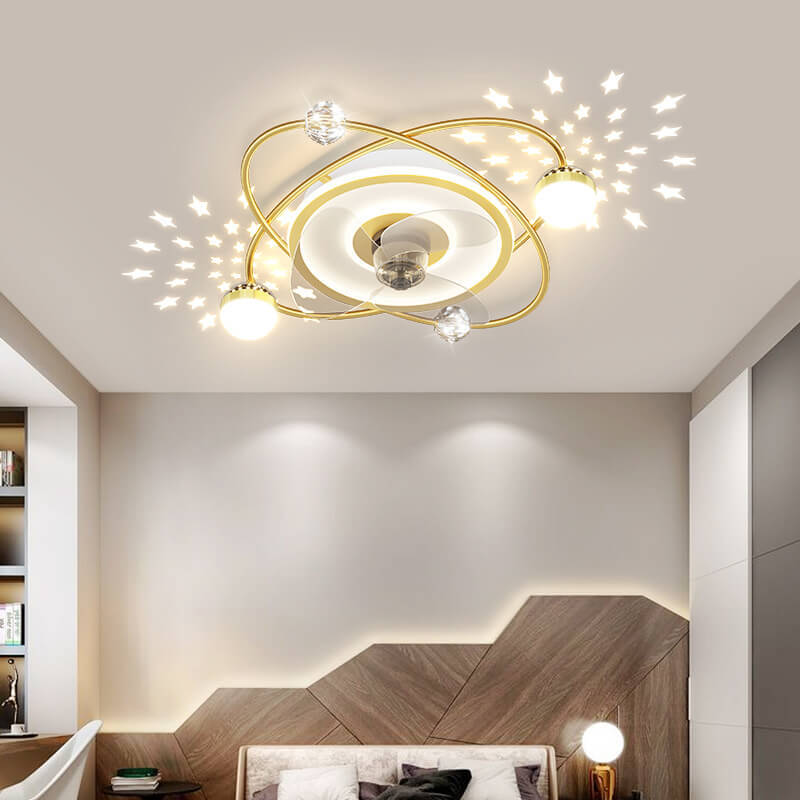 Modern Light Ring Flush Mount Ceiling Fan Light