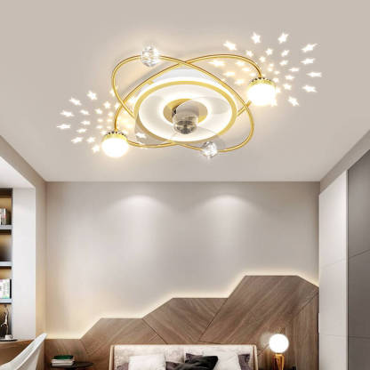 Modern Light Ring Flush Mount Ceiling Fan Light