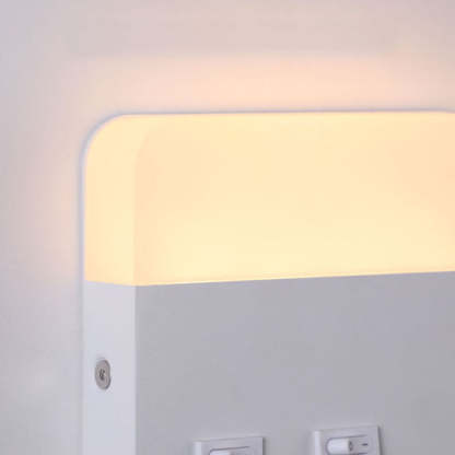 Minimalist Acrylic Aluminum LED Reading Sconce — Square / Black / Right