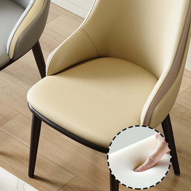 Minimalist Curved Leather Iron Chair