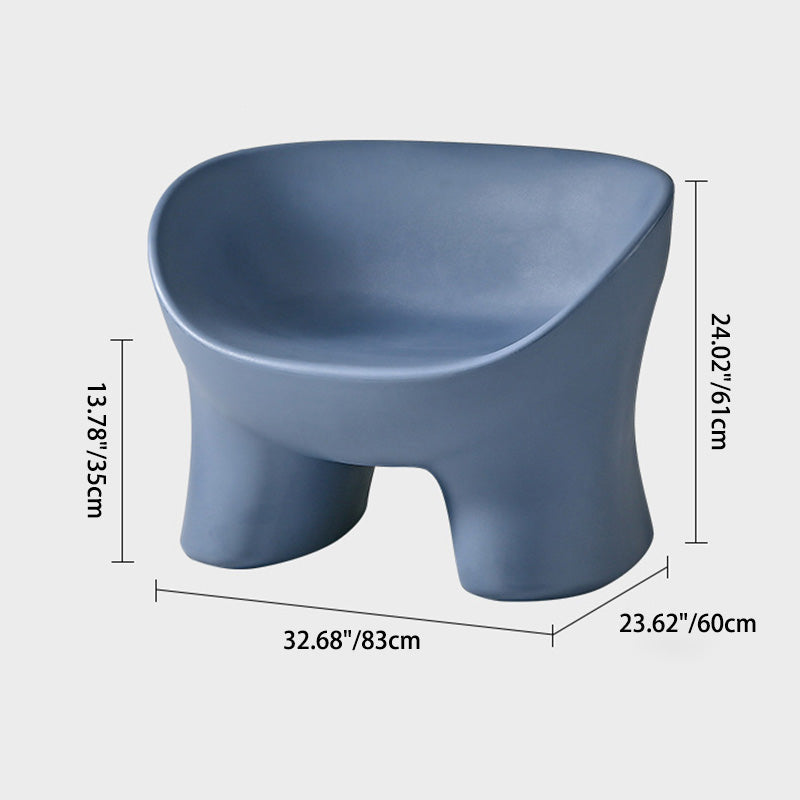 Elephant Leg Plastic Chair — Red