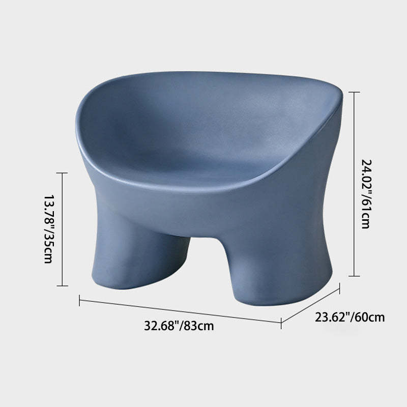 Elephant Leg Plastic Chair — Red
