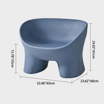 Elephant Leg Plastic Chair — Red