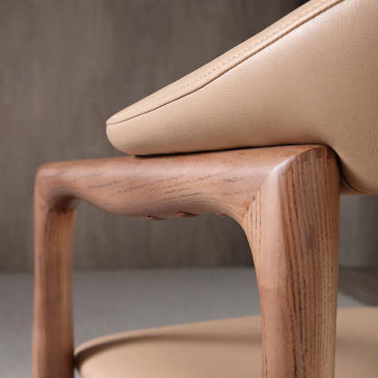 Contemporary Wood Leather Armchair