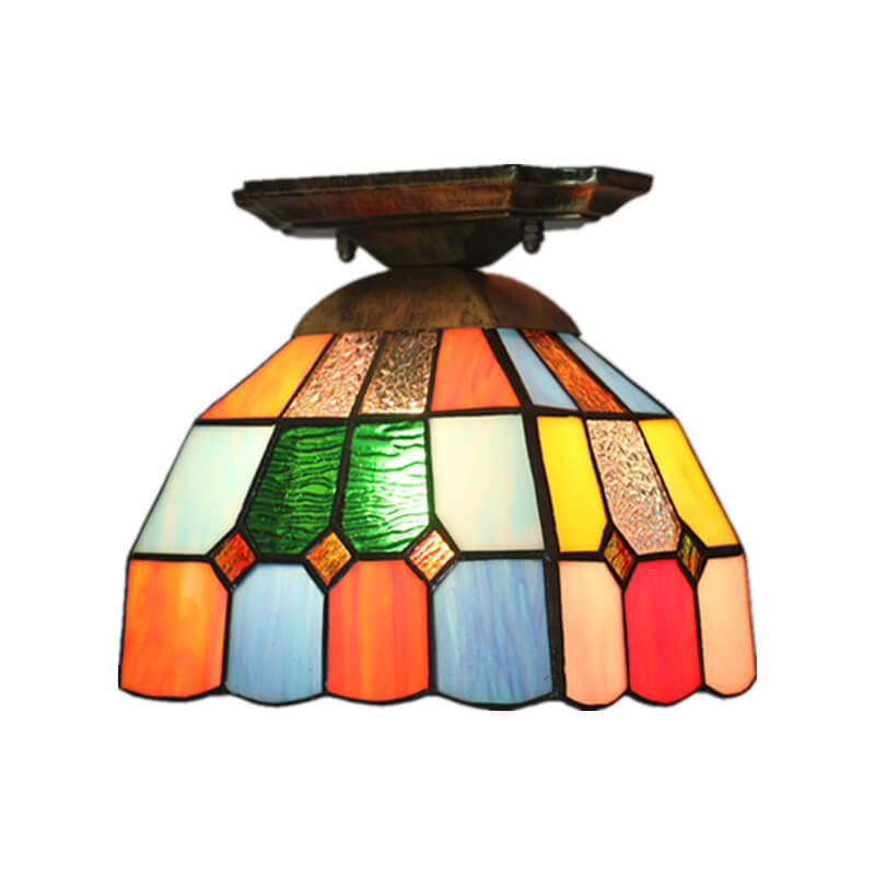 Tiffany Stained Glass Dome Ceiling Light