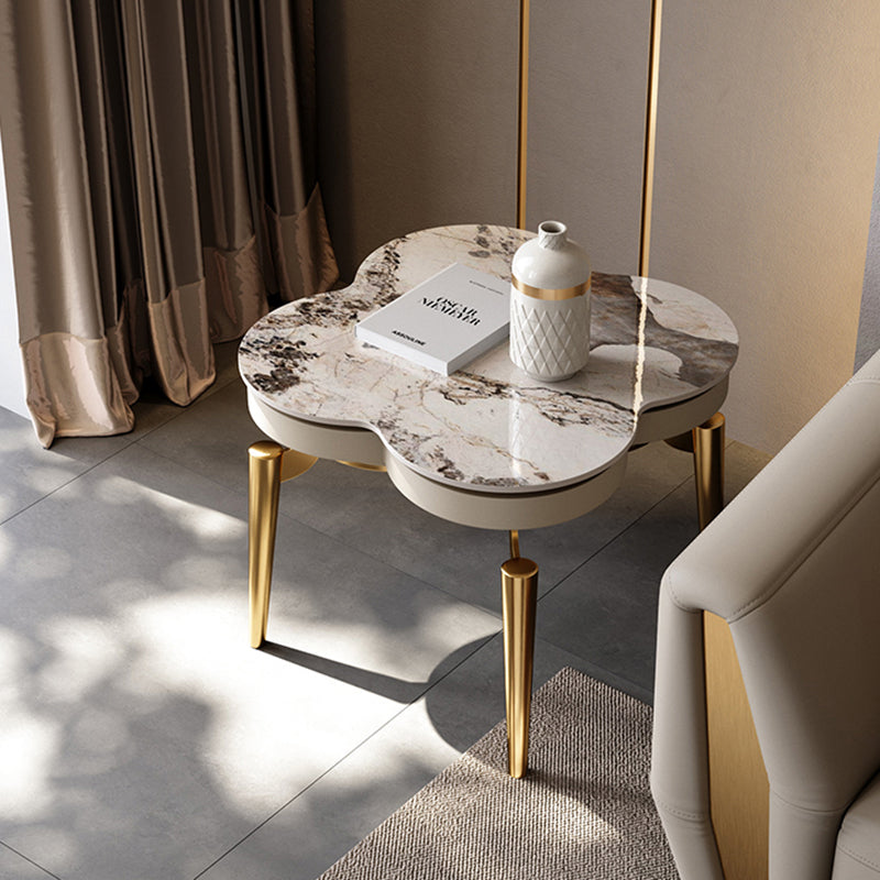 Modern Clover Slate Steel 4-Leg Side Table