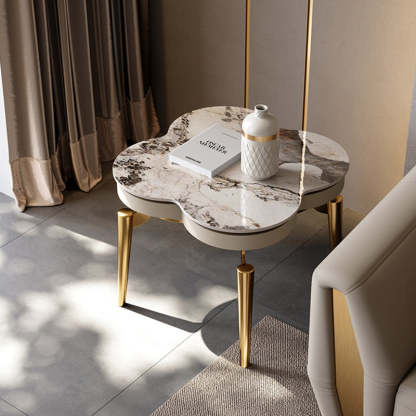 Modern Clover Slate Steel 4-Leg Side Table